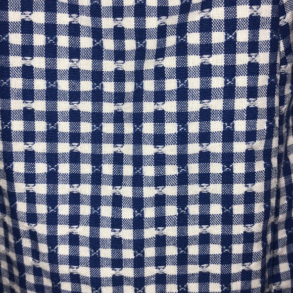 NWOT Dalia Blue and White Gingham Sleeveless Top w/ Decorative Bows - Size Small - Picture 8 of 12